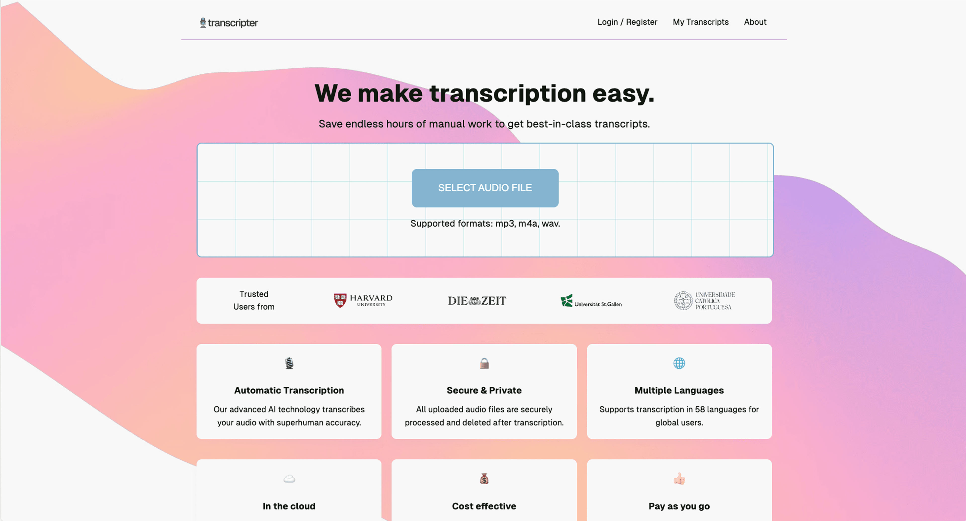 Transcripter.de preview